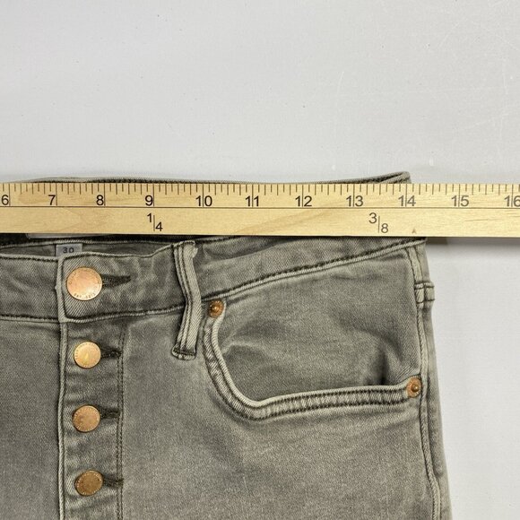 Dear John Button Fly Stella Super High Rise Crop Jeans Stretch‎ Faded - Picture 11 of 14